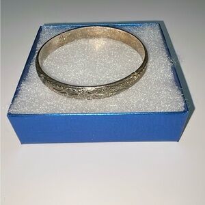 925 Silver Diamond Cut Heavy Bracelet GUC